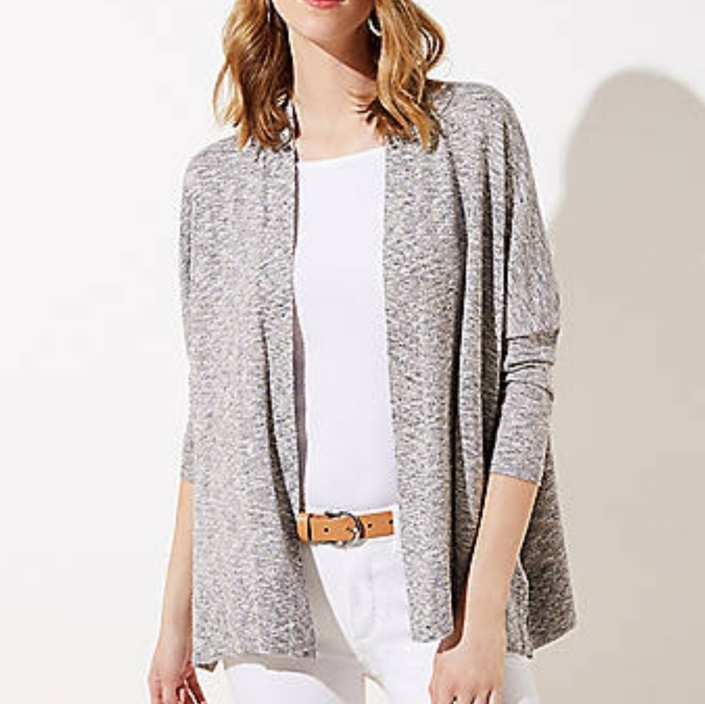 LOFT linen 3/4 sleeve thin layering cardigan